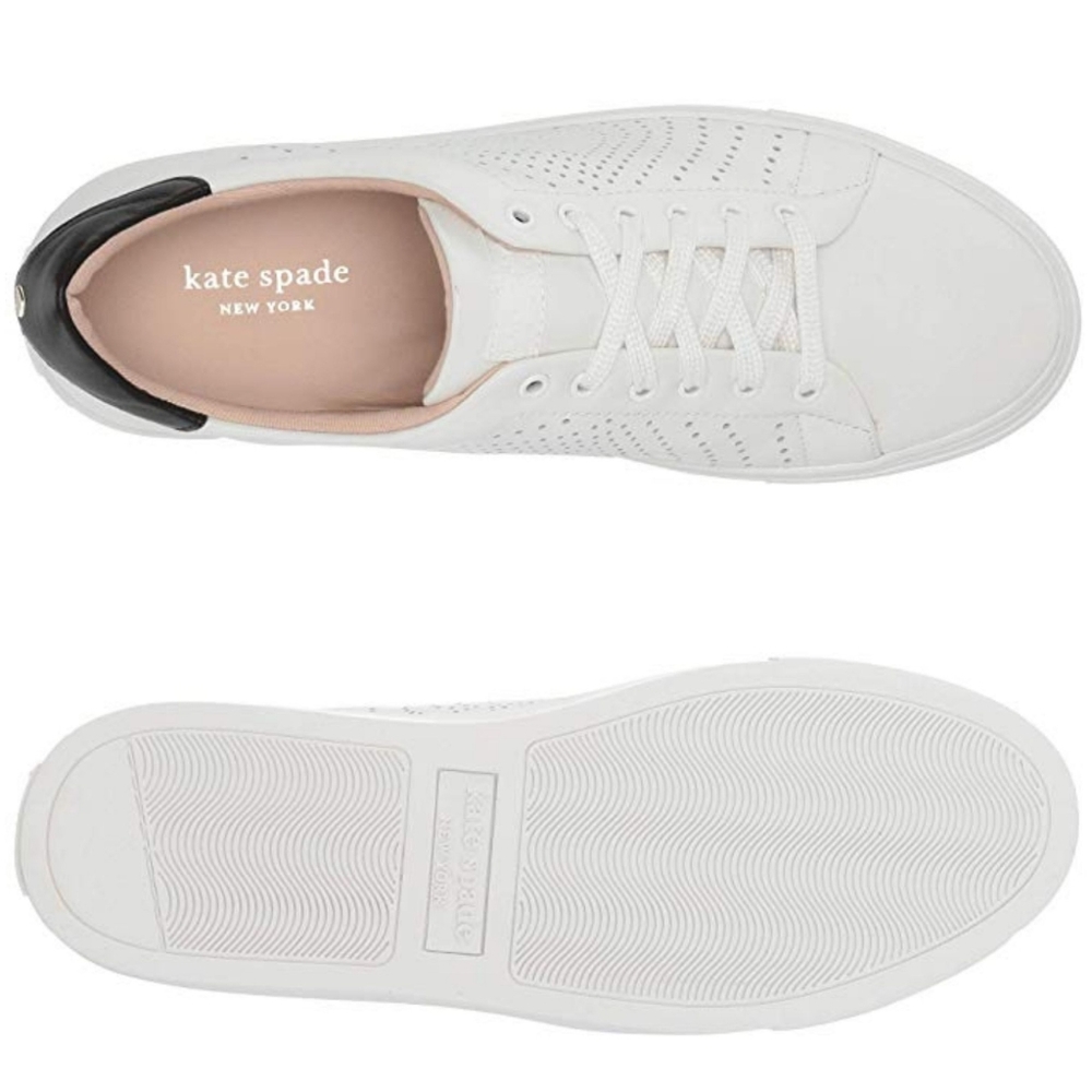 Kate Spade Perforated White Leather Sneakers - Picture 6 of 7
